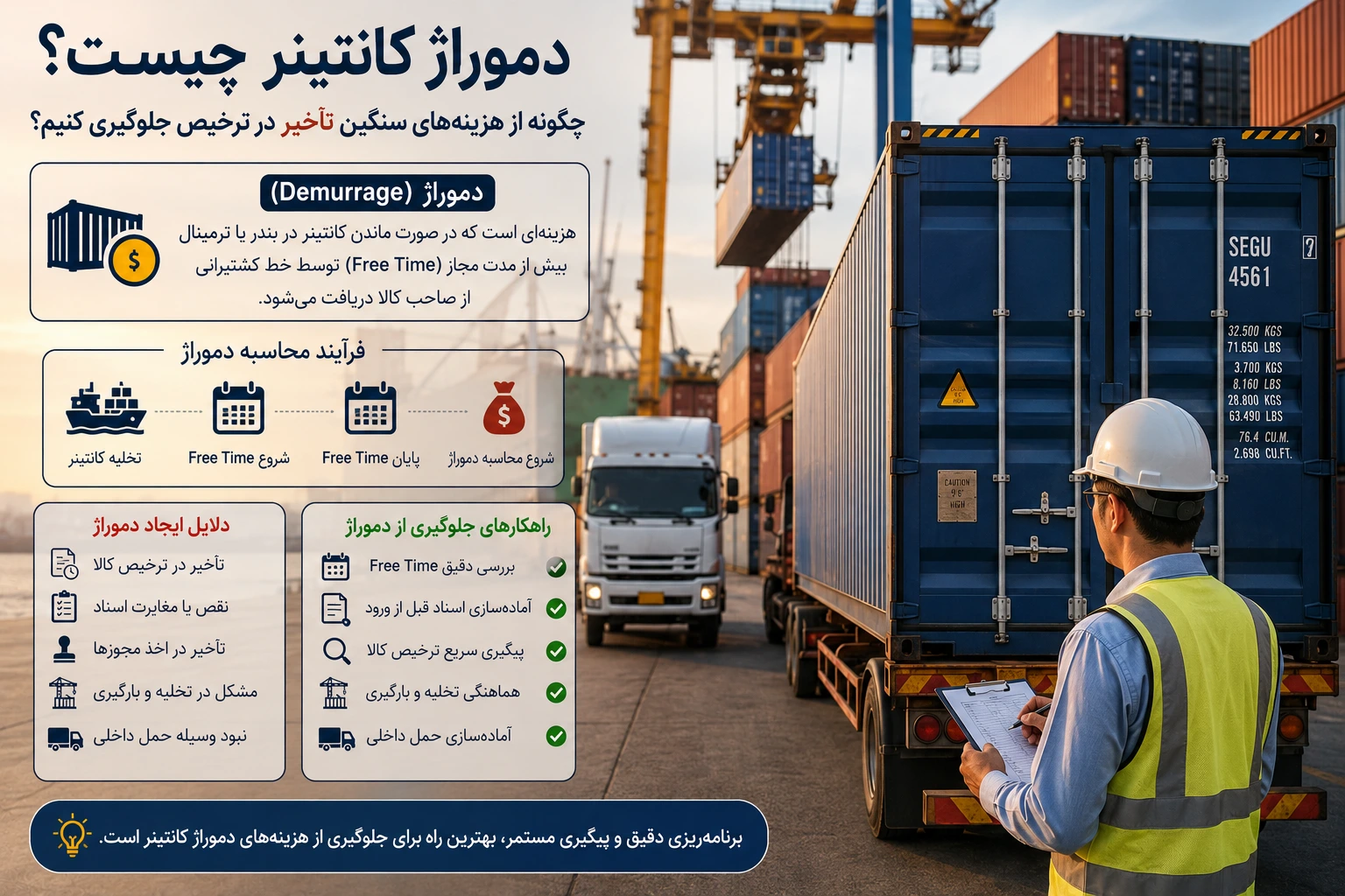 دموراژ کانتینر و هزینه تأخیر در ترخیص کالا