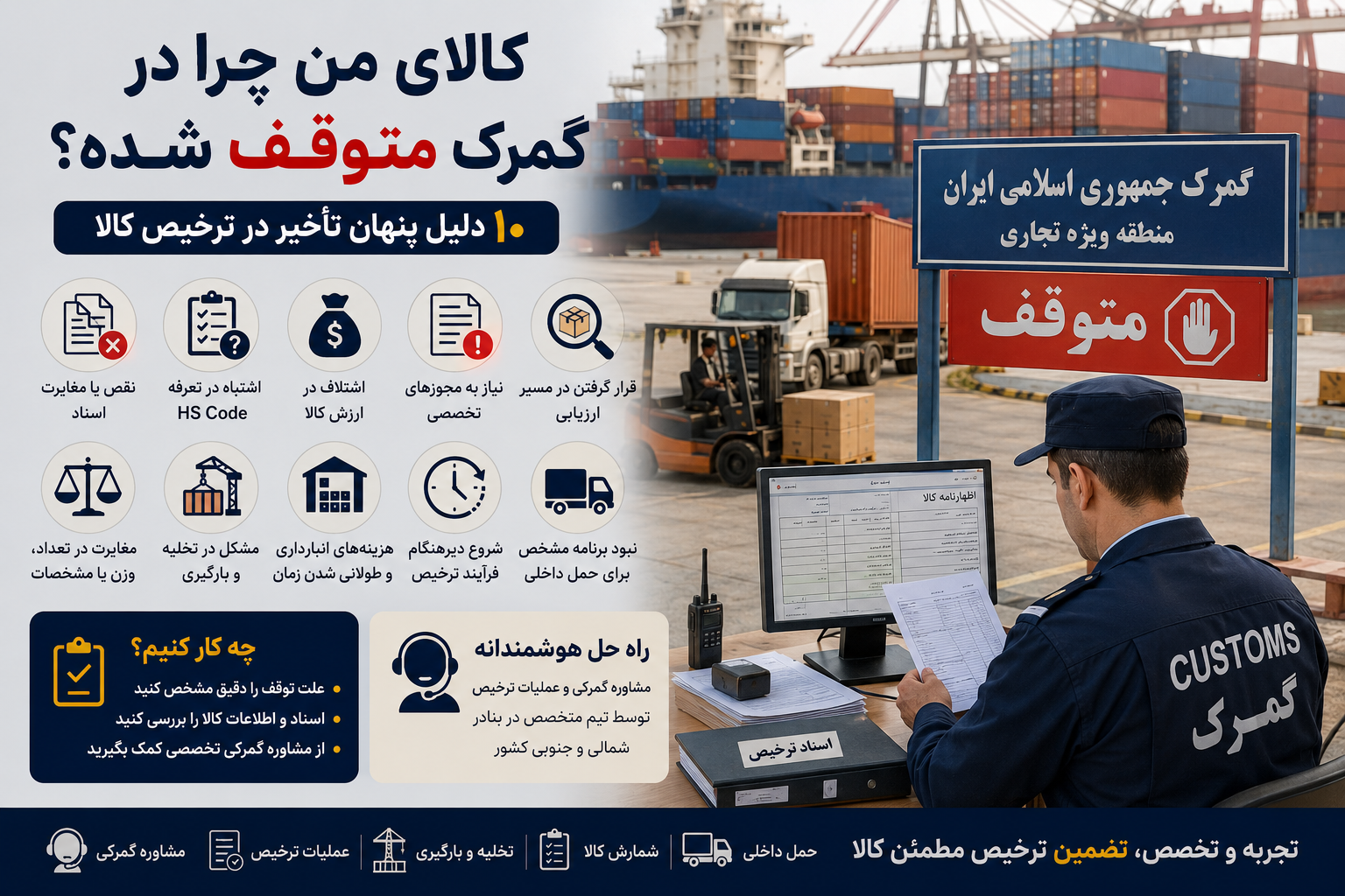 ALT: علت توقف کالا در گمرک و تأخیر در ترخیص کالا