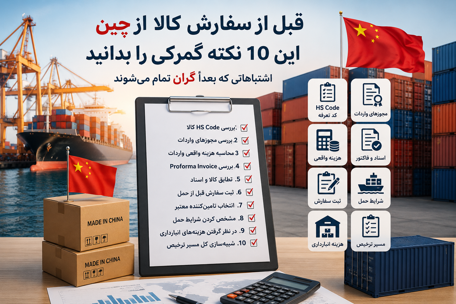 نکات گمرکی مهم قبل از واردات کالا از چین