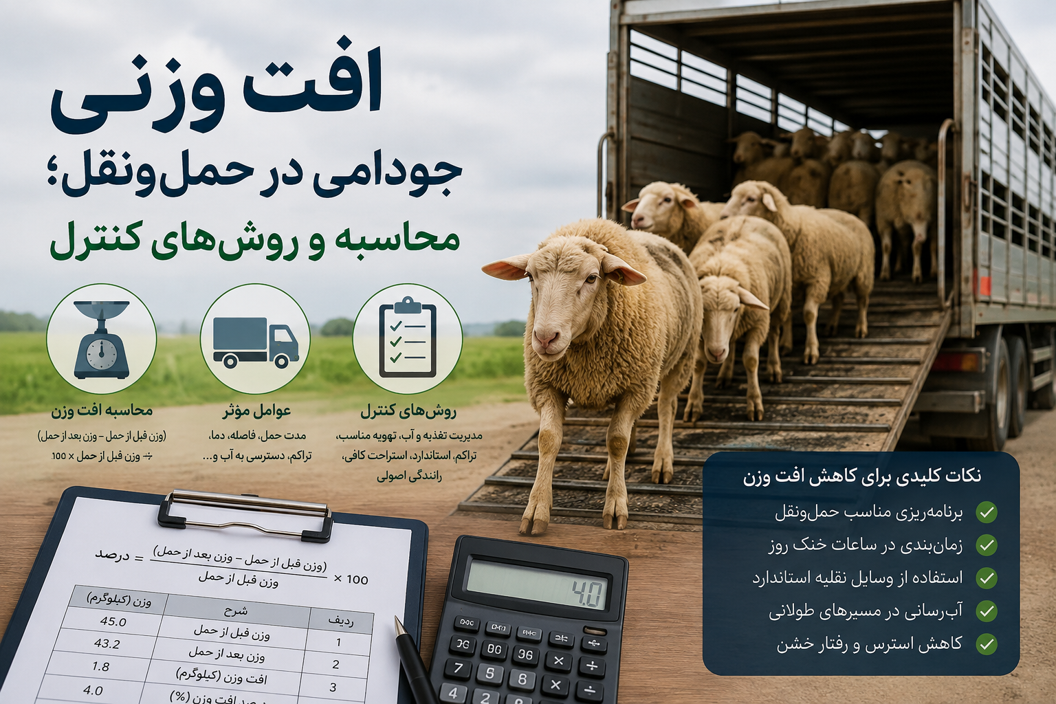 افت وزن جو دامی در حمل و نقل